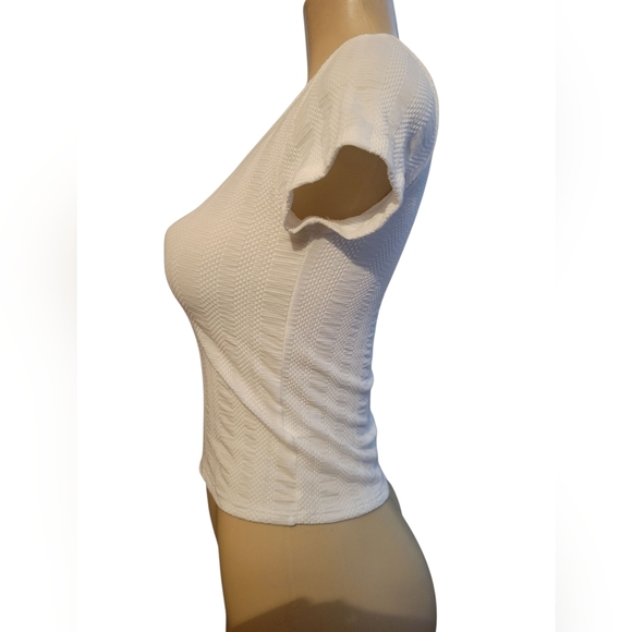Antistar White Textured Women's Crop Top Small  Summer Spring - Picture 2 of 4